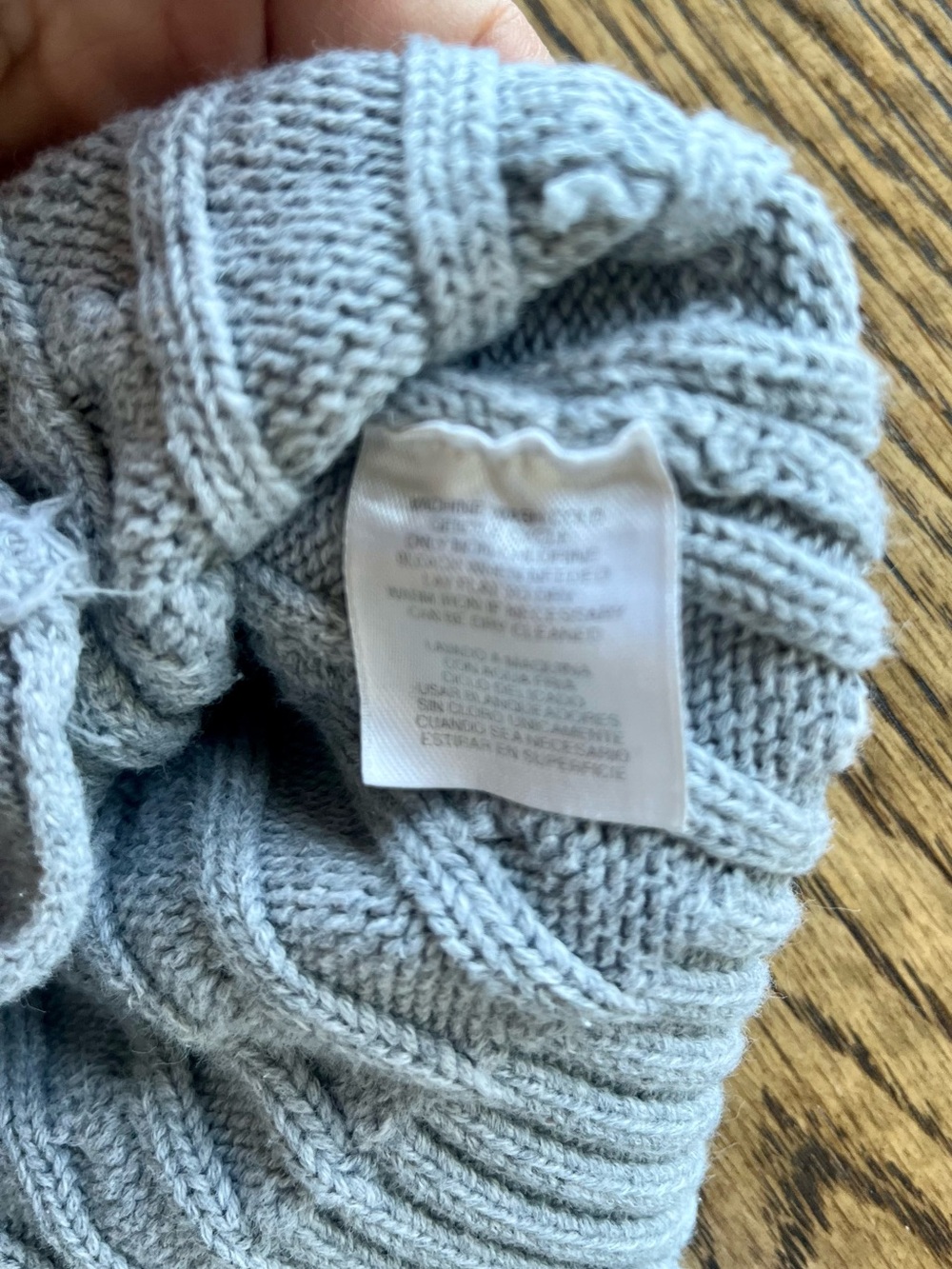 Anne Klein Sport Gray Cable Knit Full Zip Mock Neck Sweater - Size L - vintage - Picture 5 of 9
